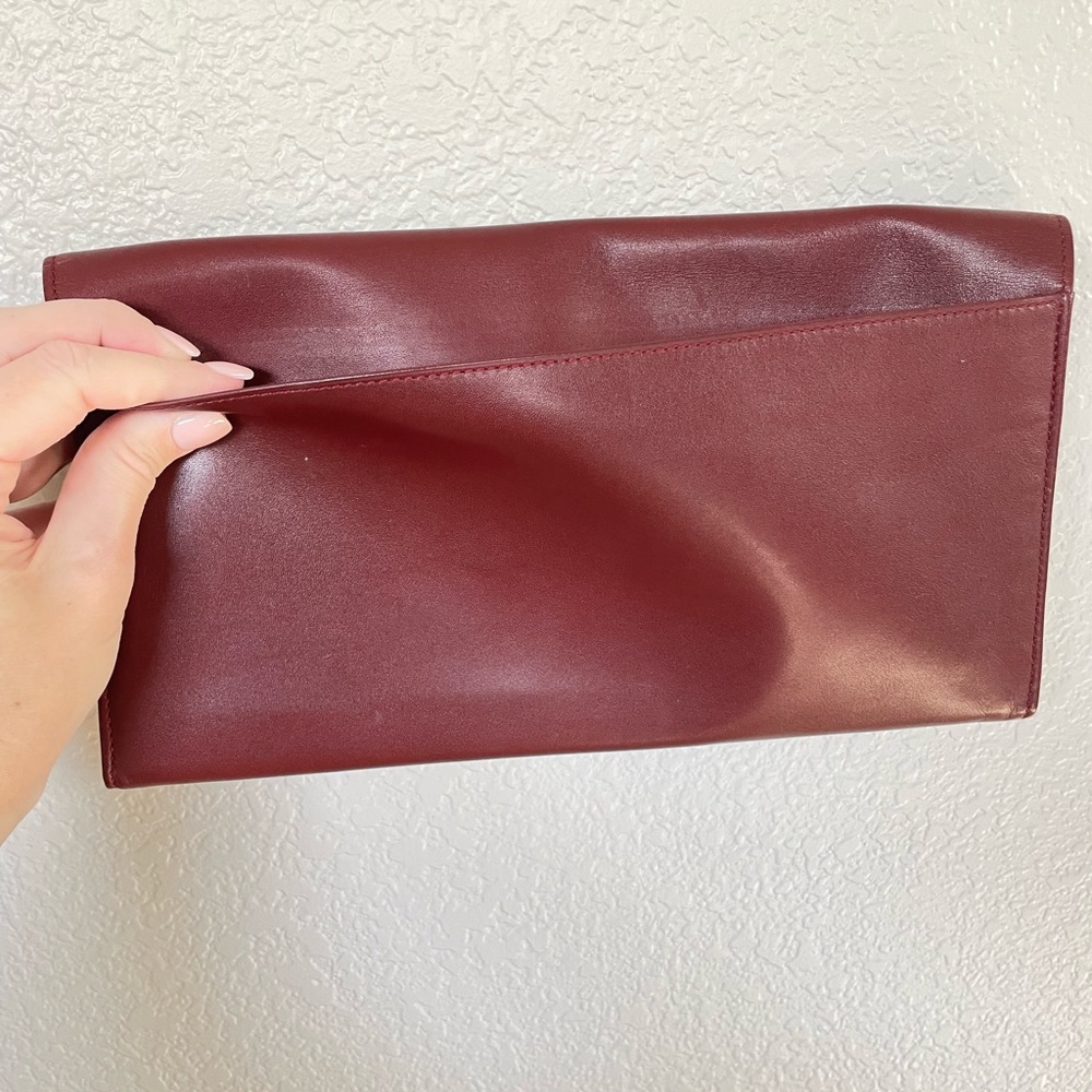 SOLD: Vintage Cartier Clutch Wine/Burgundy with Gold Hardware ❤️❤️❤️ - Picture 4 of 16